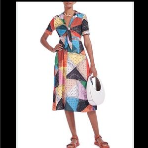 STAUD Giorgianna Patchwork Dress